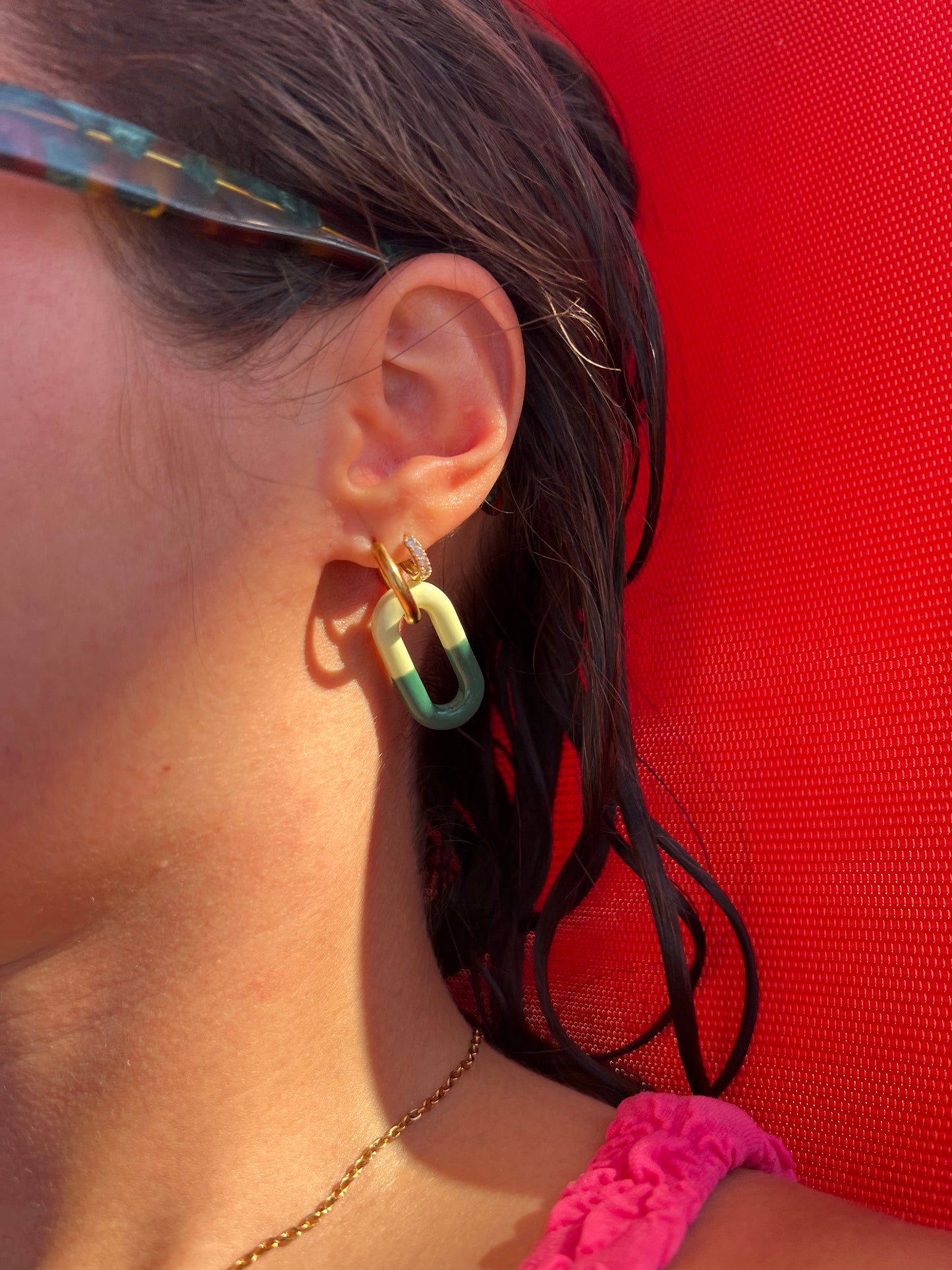 Boucles d'oreilles Ovales bicolores