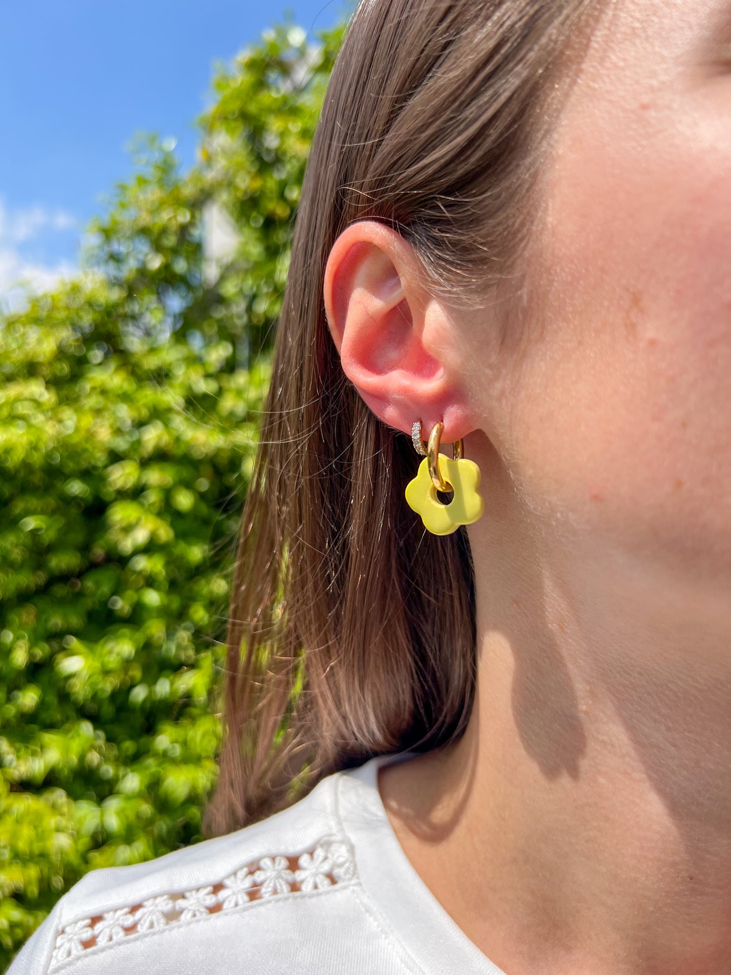 Boucles d'oreilles Pomponia jaune