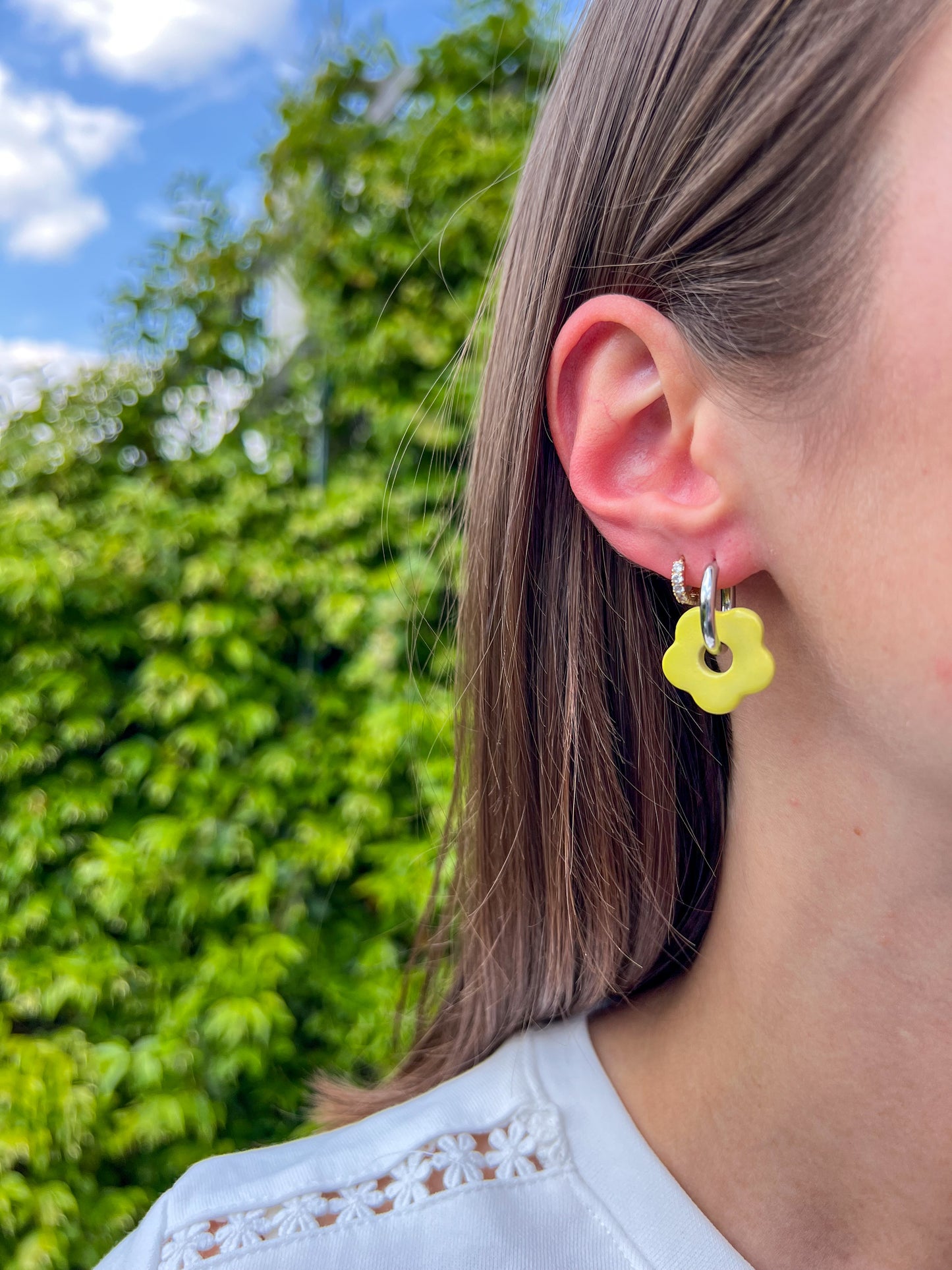 Boucles d'oreilles Pomponia jaune