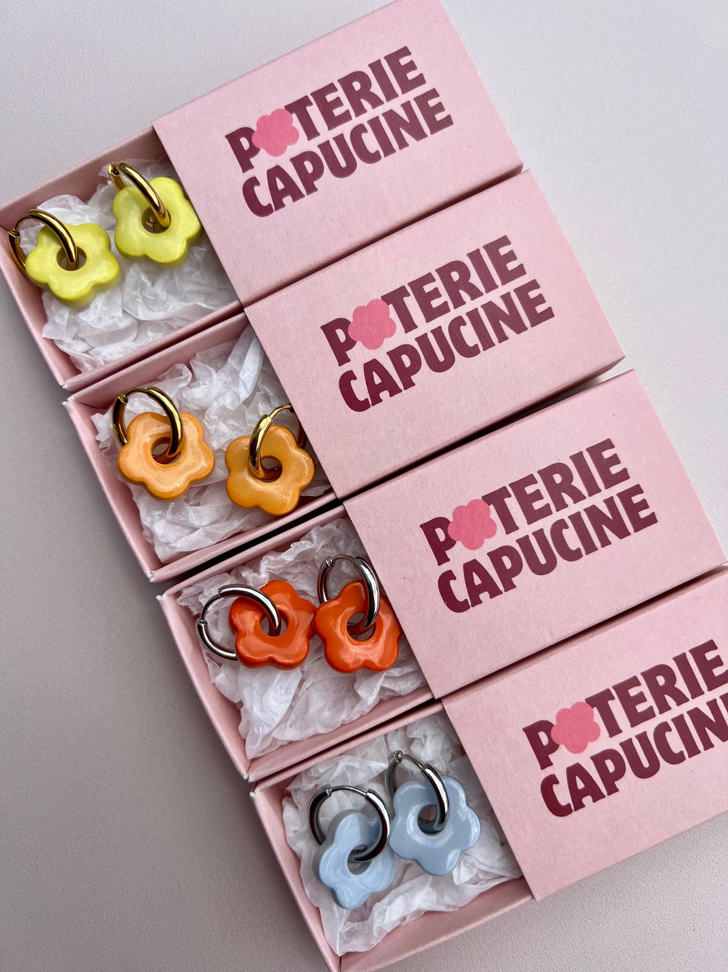 Boucles d'oreilles Pomponia jaune